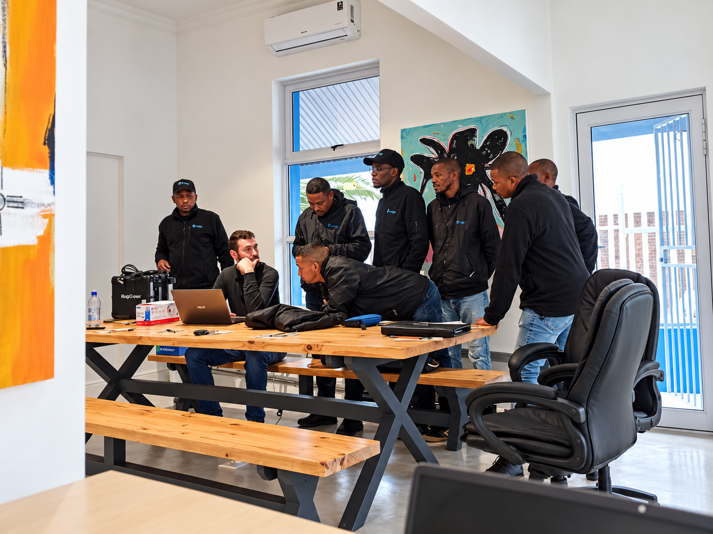 The Trust Garde team taking part in in-house training